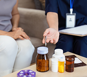 clinician showing detox medications