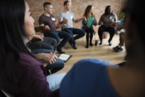 Support group for people recovering from the final stages of alcoholism