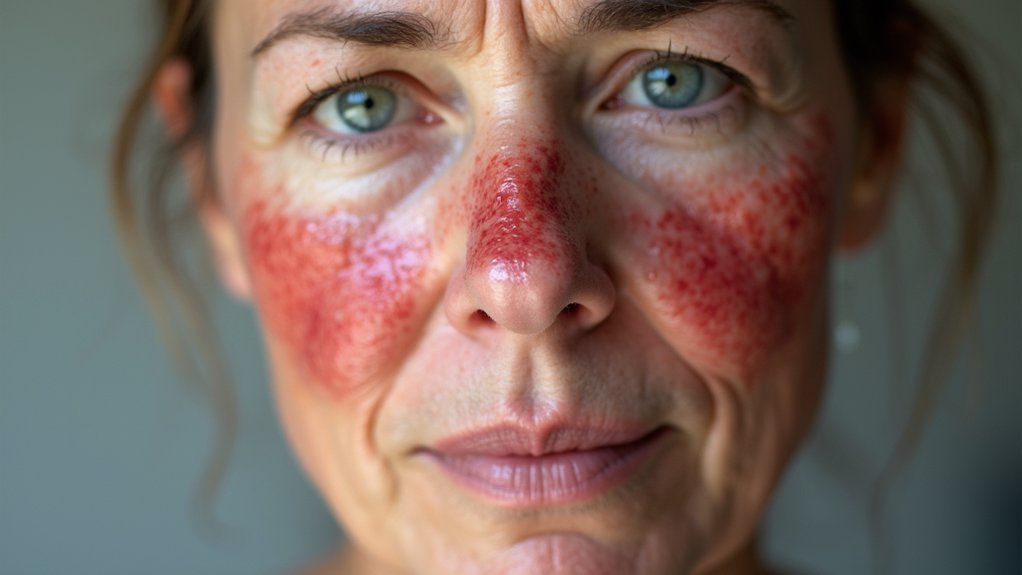 alcohol detoxification causes facial rash